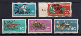 688-692 Naturschutz: Tiere 1959 - Satz **, Biene 692 Geprüft Schönherr BPP - Unused Stamps