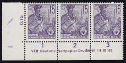 579B Fünfjahrplan 15 Pfennig - Druckvermerk DV (3), Ungefaltet, ** - Neufs