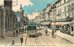  77  FONTAINEBLEAU  La Grande Rue  Publicité Sur Tramway  - Fontainebleau