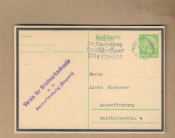 Los Vom 04.05 Ganzsache-Postkarte Aus Aschaffenburg 1934 - Lettres & Documents
