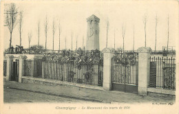  94  CHAMPIGNY  LE MONUMENT DES MORTS DE 1870 - Champigny Sur Marne