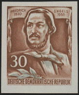 489B YII Friedrich Engels 30 Pf Wz.2 YII, UNGEZÄHNT, ** - Unused Stamps