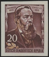 488B YII Friedrich Engels 20 Pf Wz.2 YII, UNGEZÄHNT, ** - Unused Stamps