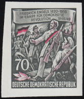 490B YII Friedrich Engels 70 Pf Wz.2 YII, UNGEZÄHNT, ** - Unused Stamps