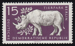 553 XI Tierpark 15 Pf Spitzmaulnashorn Wz.2 XI ** - Unused Stamps
