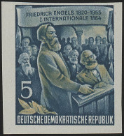 485B YII Friedrich Engels 5 Pf Wz.2 YII, UNGEZÄHNT, ** - Unused Stamps