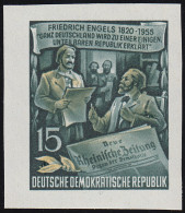 487B YII Friedrich Engels 15 Pf Wz.2 YII, UNGEZÄHNT, ** - Unused Stamps