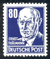 339 Ernst Thälmann 80 Pf Blau ** - Unused Stamps