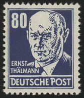339va XI Ernst Thälmann 80 Pf Blau Wz.2 XI ** Geprüft - Nuevos