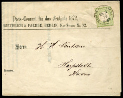 Berliner Postgeschichte, 1872, Brief - Cartas & Documentos