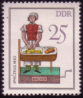 2760 Historisches Spielzeug 25 Pf 1982 Bäcker ** - Unused Stamps