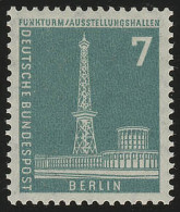 142wv Geriffelt Stadtbilder Funkturm 7 Pf ** - Unused Stamps