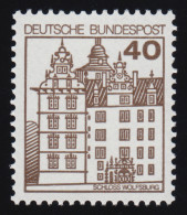 1037 Burgen Und Schlösser 40 Pf Wolfsburg, ALTE Fluoreszenz, Postfrisch ** - Unused Stamps