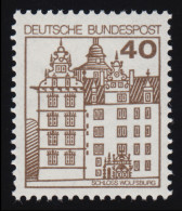 1037 Burgen Und Schlösser 40 Pf Wolfsburg, NEUE Fluoreszenz, Postfrisch ** - Unused Stamps