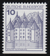 913DI Burgen Und Schlösser 10 Pf Glücksburg, ** BUCHDRUCK Alte Fluoreszenz - Ongebruikt