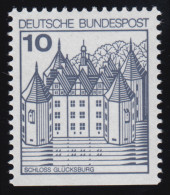 913DII U Burgen Und Schlösser 10 Pf Glücksburg, ** LETTERSET Gelb - Neufs