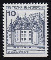 913DII V Burgen Und Schlösser 10 Pf Glücksburg, ** LETTERSET Weiß - Ungebraucht