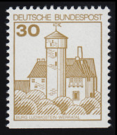 914DI Burgen Und Schlösser 30 Pf Ludwigstein, ** BUCHDRUCK Alte Fluoreszenz - Unused Stamps