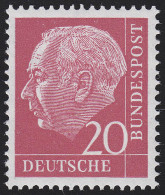 185x Wv Heuss 20 Pf Geriffelte Gummierung ** Postfrisch - Unused Stamps