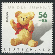 2263 Jugend Kinderspielzeug 56+26 C Teddybär ** - Unused Stamps