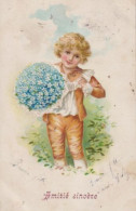 FANTAISIE  -  AMITIE SINCERE  -  GAUFREE  -  ENFANT AVEC BOUQUET DE FLEURS  - - Otros & Sin Clasificación