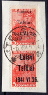 Deutsche Besetz.II.WK Litauen Telsiai, 1941, 1 I, 1IIIb, Briefstück - Occupazione 1938 – 45