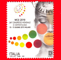 ITALIA - Usato - 2019 - 24° Congresso Mondiale Di Dermatologia - Logo - B - 2011-20: Gebraucht