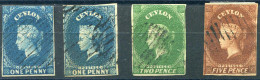 Sri Lanka, 1857, 2 (2), 3a, 5, Gestempelt - Sri Lanka (Ceylon) (1948-...)