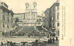   ROMA   LA CHIESA DELLA TRINITA DE MONTI CON LA SCALINATA CHE METTE AL MONTE PINCO - Kirchen