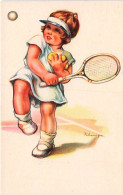 TENNIS - Illustrateur Signé - Enfant Jouant Au Tennis - Otros & Sin Clasificación