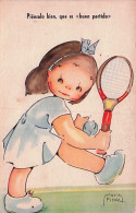 TENNIS - Illustrateur Signé Maria Pidal - Piensalo Bien , Que Es " Buen Partido " -1946 - Otros & Sin Clasificación