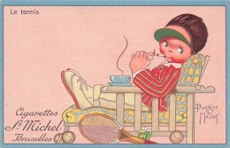 TENNIS - Illustrateur Signé Beatrice Mallet - Publicité Cigarettes St Michel  - Mallet, B.