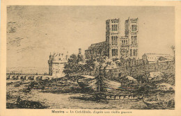   78   MANTES    LA CATHEDRALE D'APRES UNE VIEILLE GRAVURE - Mantes La Ville