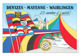 Devizes Mayenne Waiblingen - Karte JUMELAGE - Waiblingen