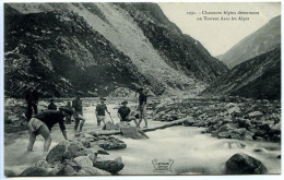 CPA 9 X 14   Chasseurs Alpins Détournant Un Torrent Dans Les Alpes  (Hautes Alpes ?) - Manoeuvres