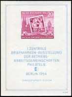 DDR, 1954, Bl. 10 XII PF III, Postfrisch - Autres & Non Classés