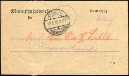 Feldpost I. WK, 1916, Brief - Sonstige & Ohne Zuordnung