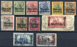 Deutsche Auslandspost Marokko, 1905, 21/32, Gestempelt, Briefstück - Turchia (uffici)