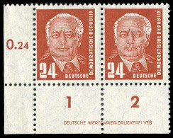 DDR, 1952, 324z XII DV 1, Postfrisch, Paar - Sonstige & Ohne Zuordnung