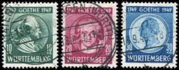 Französische Zone Württemberg, 1949, 44-46, Gestempelt - Autres & Non Classés