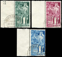 Französische Zone Baden, 1949, 50-52, Gestempelt - Autres & Non Classés