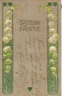 Carte Gaufrée SOUVENIR D' AMITIE Brins De Muguet RV - Otros & Sin Clasificación