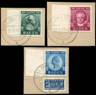 Französische Zone Baden, 1949, 47-49, Briefstück - Autres & Non Classés