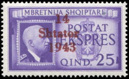 Deutsche Besetz.II.WK Albanien, 1943, 14, Postfrisch - Occupation 1938-45