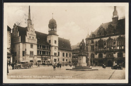 AK Halle A. S., Markt Mit Rathaus, Ratskeller Und Händel-Denkmal  - Other & Unclassified