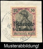 Deutsche Auslandspost Marokko, 1905, 28, Briefstück - Turquia (oficinas)