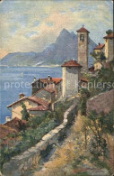 11747438 Gandria Lago Di Lugano E Monte San Salvatore Kuenstlerkarte Gandria - Other & Unclassified