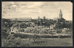 AK Friedberg I. Hessen, Ortsansicht Mit Burgturm  - Friedberg