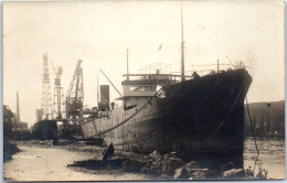 76 ROUEN - CARTE PHOTO - Bateau A Quai (1922) - Rouen