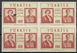 Turkey; 1956 Visit Of Iran Shah And Queen To Turkey ERROR "A Line Under The Date" MNH** - Unused Stamps